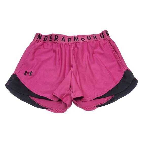 Lot of 2 Under Armour Women's Play Up Shorts XS Gray HeatGear Loose & Pink/Black - Picture 2 of 12
